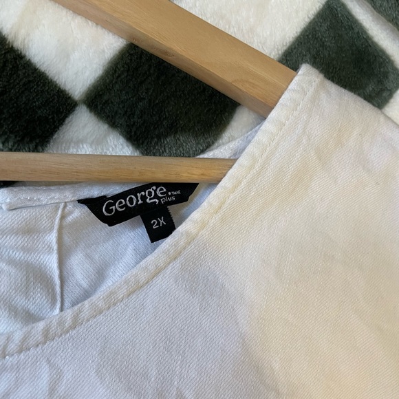 Top george 2x blanc en coton - Picture 2 of 4
